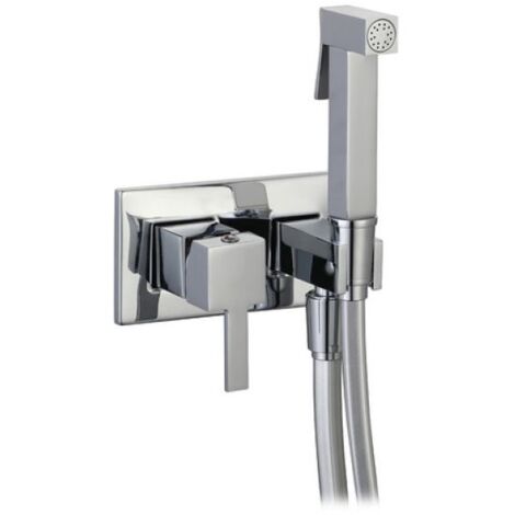 SET MISCELATORE A INCASSO QUADRO CON SHUT-OFF E SUPP. LATERALE Cromo