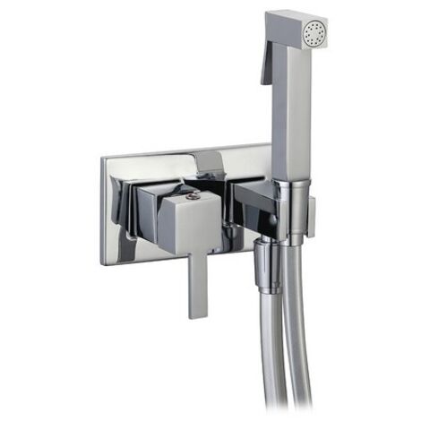 SET MISCELATORE A INCASSO QUADRO CON SHUT-OFF E SUPP. LATERALE Cromo