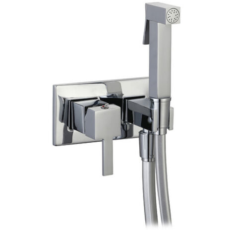 SET MISCELATORE A INCASSO QUADRO CON SHUT-OFF E SUPP. LATERALE- Cromo- DH- pezzi 1