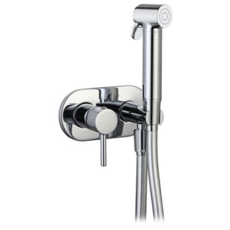 SET MISCELATORE A INCASSO TONDO CON SHUT-OFF E SUPP. LATERALE Cromo