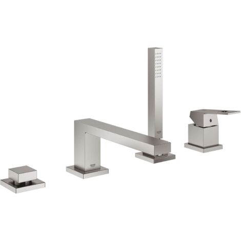 Set miscelatore vasca EUROCUBE in acciaio