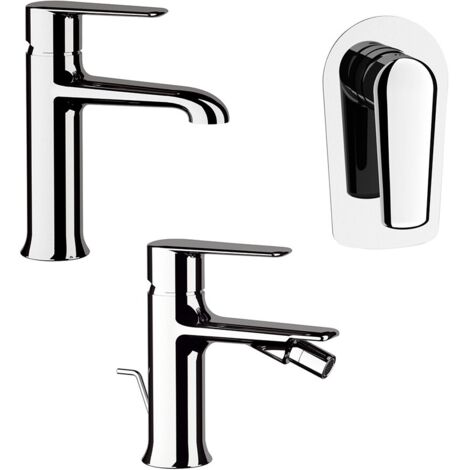Set miscelatori doccia lavabo e bidet in ottone cromato linea Armonia