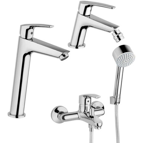 Set miscelatori Jacuzzi  Rubinetteria Lucente lavabo bidet per piletta click clack e incasso doccia con gruppo vasca