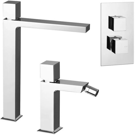 Set miscelatori lavabo alto bidet e doccia a incasso con deviatore  Torre