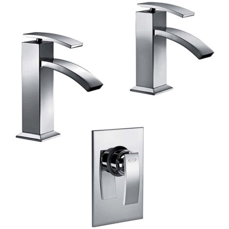 Set miscelatori lavabo bidet e incasso doccia Jacuzzi  rubinetteria Glint per piletta click clack