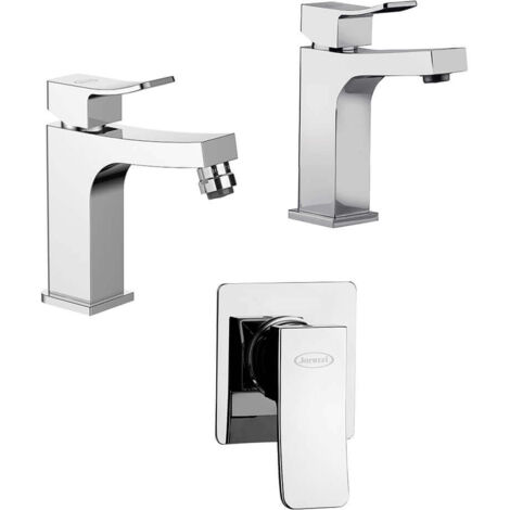 Set miscelatori lavabo + bidet + incasso doccia Jacuzzi  rubinetteria Tank ottone cromato per piletta clic clac