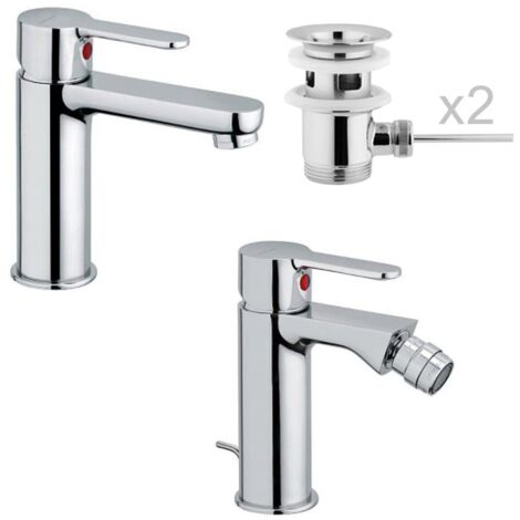 Set Miscelatori Lavabo e Bidet Con Pilette Mocca - Fratelli Frattini