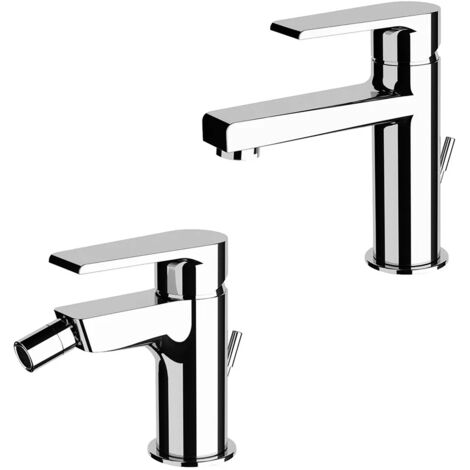 Set miscelatori lavabo e bidet cromato Mariani Artic scarico incluso