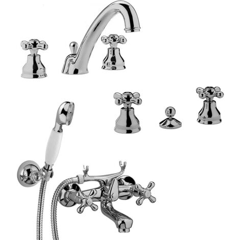 Set miscelatori Paffoni Iris a tre fori lavabo bidet e vasca con scarico incluso