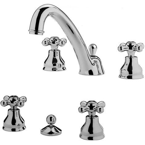 Set miscelatori Paffoni Iris a tre fori lavabo e bidet con scarico incluso
