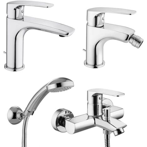 Set miscelatori Paffoni Lime lavabo bidet vasca con duplex e kit doccia