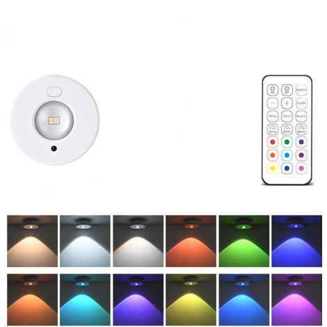 Set mit 1 dimmbaren RGB-LED-Spots mit Fernbedienung, magnetischer Einbaubefestigung und Batteriebetrieb, für die Küchenunterbaubeleuchtung