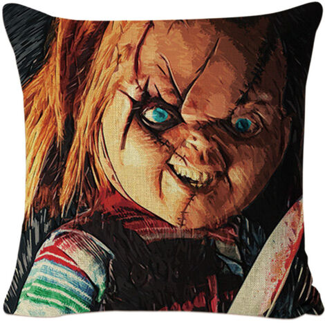 Set mit 1 Halloween-Kürbis-Kissenbezug - Kissenbezug für Sofa (45 x 45 cm)