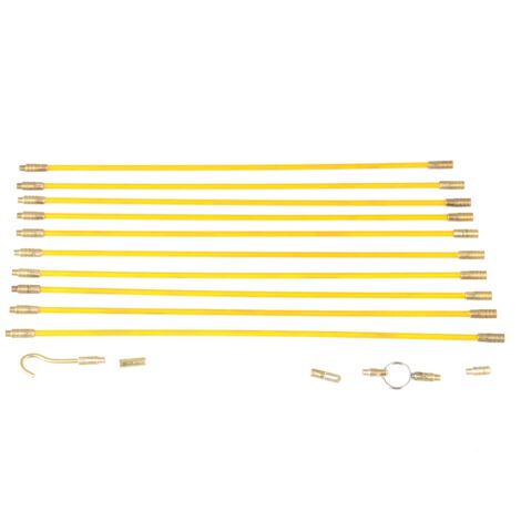 Set mit 10 4-mm-Glasfaser-Elektrokabelziehern mit Zug- und Drucksystem