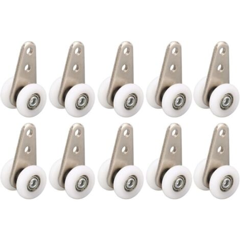 Set mit 10 Aufbewahrungswagen, 49 mm L, Schiebetürrollen, Führungsrollen, Nylon-Gepäckrollen für Schiebetüren, Fenster und Schränke