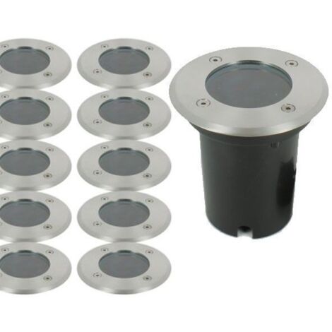 Set mit 10 Bodeneinbaustrahlern CANYON EDELSTAHL 304 GU10 IP67