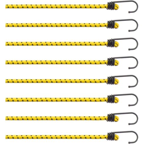 Set mit 10 Gummi-Gepäckspannern mit Haken und elastischen Bändern zur Befestigung von Spanngurten