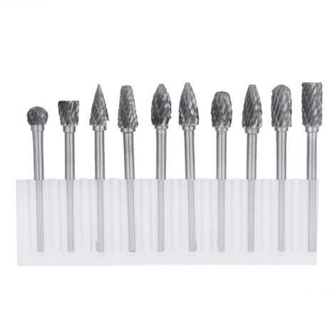 Set mit 10 Hartmetall-Rotationsfräsern für Holzbearbeitungs- und Schnitzwerkzeuge