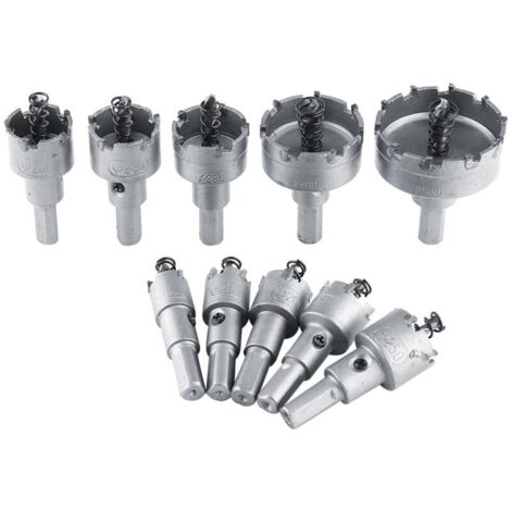 Set mit 10 HSS-Bohrern 16–50 mm, Kernbohrer, Hartmetallspitze, TCT-Kern, Schneidwerkzeuge für die Metallbearbeitung