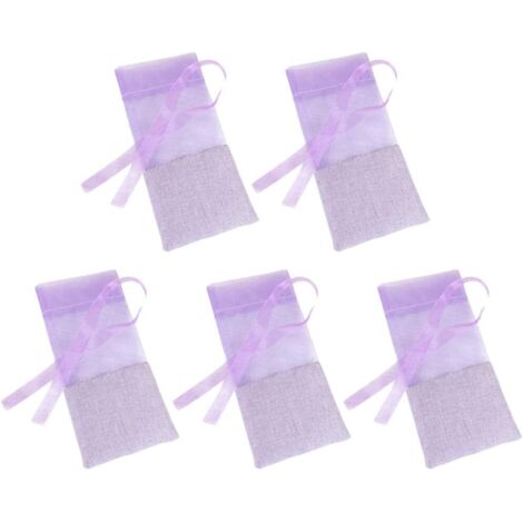 Set mit 10 Lavendel-Organza-Säckchen, Parfümbeutel für den Kleiderschrank, hellviolette Glücksbringer, ideal als Neujahrsgeschenk