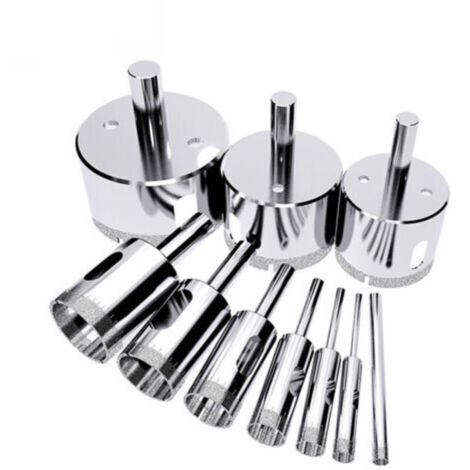Set mit 10 Lochsägen, Fliesenlochsäge, Diamantsäge (geeignet für Glas, Porzellan, Keramik, Granit usw.) 6–50 mm
