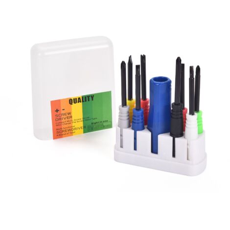 Set mit 10 multifunktionalen Kombinationsschraubendrehern für den Haushalt, Schlitzschraubendreher in Form eines Pflaumenblütenkreuzes, 9 in 1 mit Schraubendreher (8 in einem).