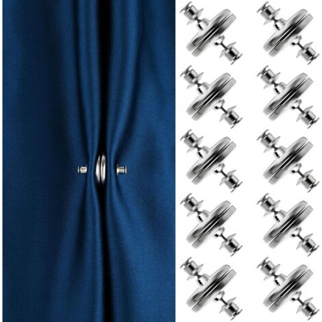 Set mit 10 Paaren magnetischer Vorhangmagnete aus Metall zum Schließen der Vorhänge für Zuhause, Schlafzimmer usw.