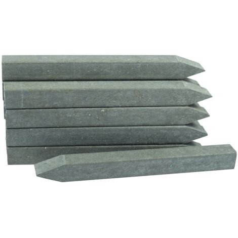 Set mit 10 Pflanzstäben aus grauem Kunststoff von Ecolat, H.38 x B.4 cm ECOLAT