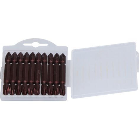 Set mit 10 PH2-Doppelschraubendreherbits mit 1/4-Zoll-Sechskantschaft