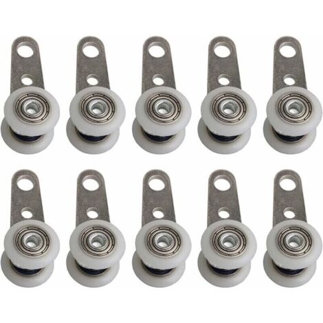 Set mit 10 Rollen für Erkerfenster oder Schiebetüren – Metall und Kunststoff – 4,5 x 1,9 cm