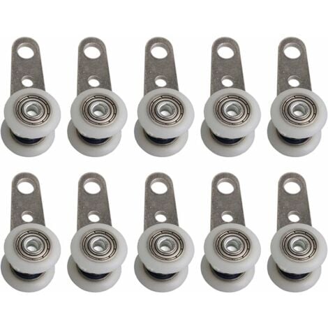 Set mit 10 Rollen für Erkerfenster oder Schiebetüren – Metall und Kunststoff – 4,5 x 1,9 cm, Dolaso