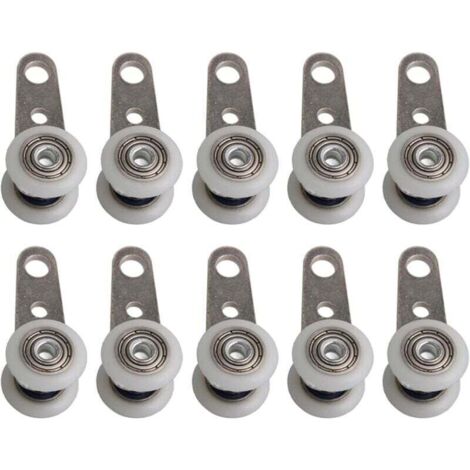 Set mit 10 Rollen für Terrassentüren oder Schiebetüren – aus Metall und Kunststoff – 4,5 x 1,9 cm