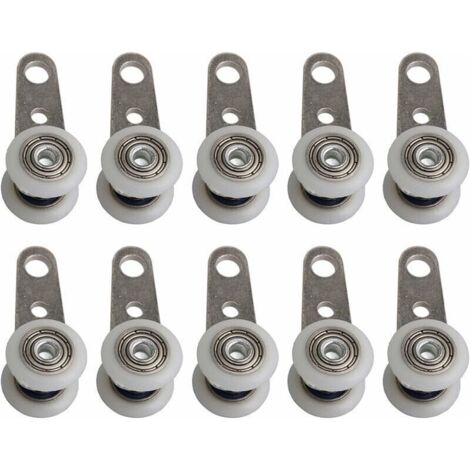 Set mit 10 Rollen für Terrassentüren oder Schiebetüren – Metall und Kunststoff – 4,5 x 1,9 cm