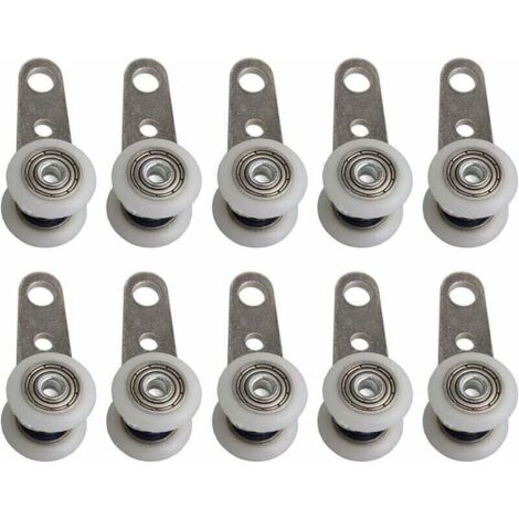 Set mit 10 Rollen für Terrassentüren oder Schiebetüren – Metall und Kunststoff – 4,5 x 1,9 cm