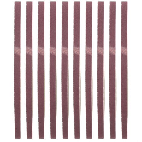 Set mit 10 Schleifbändern à 533 x 9 mm, Aluminiumoxid-Schleifpapier für Bandschleifer, zum Schleifen von Holz und Lack, zum Polieren von Metallen (Körnung 180)