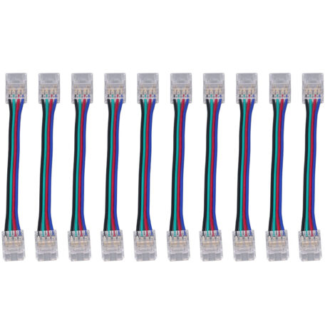 Set mit 10 Schnellverbindern (4-polig, 10 mm) für LED-Streifen, kompatibles Zubehör