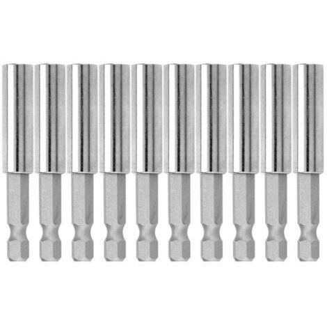 Set mit 10 Schraubendreherverlängerungen mit Sechskantgriff, 60 mm lang, mit magnetischem Schnellwechselsystem, 60 mm