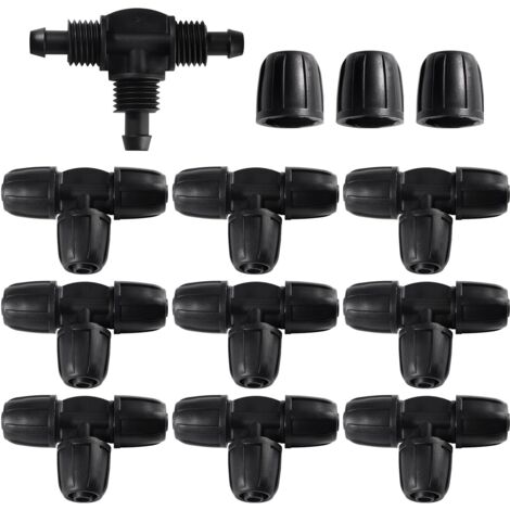 Set mit 10 Tropfbewässerungsarmaturen, Gartenschlauchverbindern, Wasserabscheidern