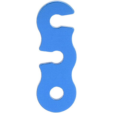 Set mit 10 verstellbaren Zeltseilstoppern aus Aluminiumlegierung, 3 Löcher, windfeste Schnalle, Größe S, blau