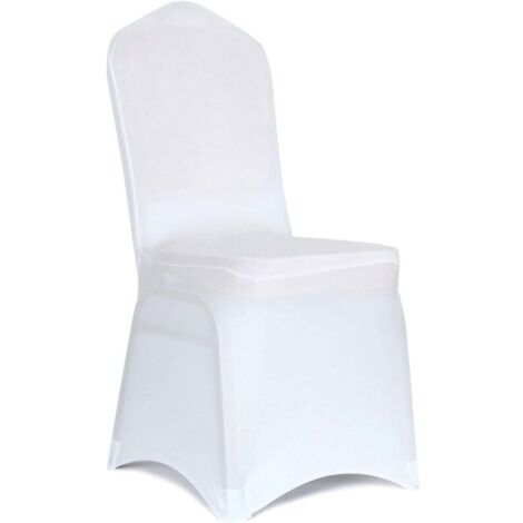 Set mit 10 weißen Spandex-Esszimmerstuhlhussen für das Wohnzimmer – Universelle Stretch-Stuhlhussen für Hochzeiten, Bankette und Partys.