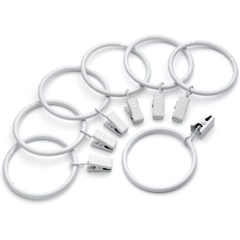 Set mit 10 weißen Vintage-Duschvorhangringen – rostbeständig – 3,8 cm Innendurchmesser, Duschvorhanghaken und -stangen