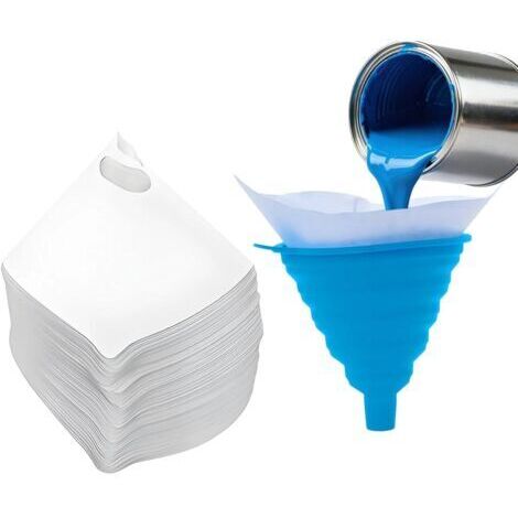 Set mit 100 Farbsieben, inklusive Silikon-Konustrichter, Farbfilter, Farbfilter, Papiersieb, Zubehör für Farbspritzpistolen, Einweg-Papiersiebe zum Malen