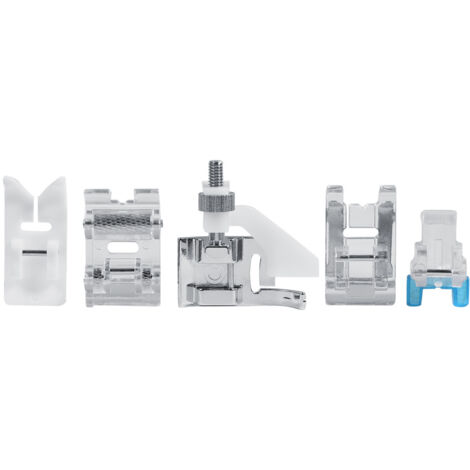 Set mit 11 Metall-Nähfüßen für Haushaltsnähmaschinen, inklusive Reißverschlussfuß und Füßen zum Quilten und Knöpfen.