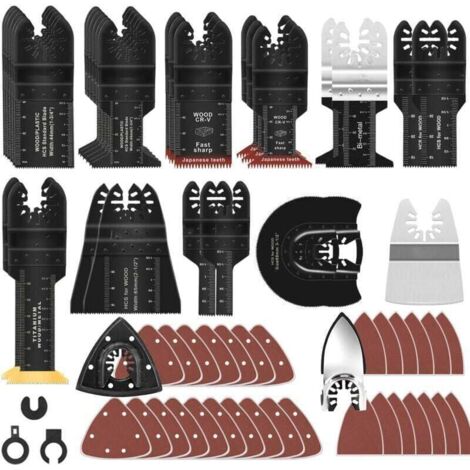 Set mit 116 Multifunktions-Sägeblättern, universelles Zubehör für oszillierende Werkzeuge, kompatibel mit Einhell, Makita DTM51Z, Dremel, Parkside und mehr.