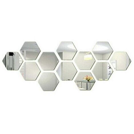 Set mit 12 dreidimensionalen sechseckigen Acrylaufklebern zur Innendekoration, individuellen Wandgestaltung und künstlerischen Inneneinrichtung.
