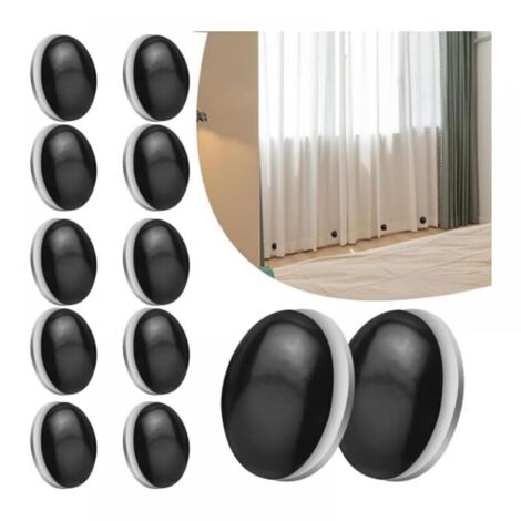 Set mit 12 Duschvorhangmagneten, Befestigungselementen, Gewichten und Zubehör (für Duschvorhänge und Fenstervorhänge) (schwarz)