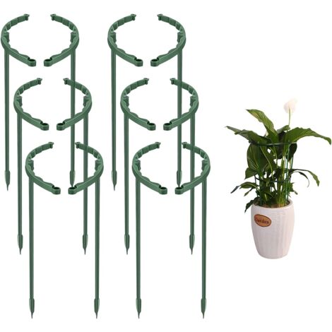 Set mit 12 gewölbten Kunststoff-Pflanzenstäben, Pflanzenstützstäben, halbrunden Pflanzenstäben, Gartenpflanzenstützen, für Pflanzen für Blumen, Rose, Ortensia