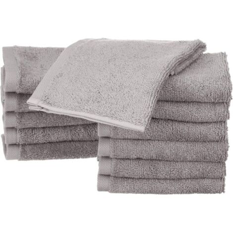 Set mit 12 kleinen Baumwollservietten, Grau