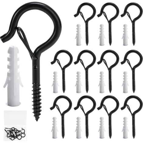 Set mit 12 Schraubhaken, Schraub-Wandhaken, Schraubhaken für den Außenbereich, Girlandenaufhänger für den Außenbereich, Dachrinnenhaken für Girlande zum Aufhängen von Topfpflanzen, Weihnachtsdekoratio