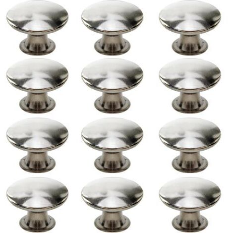 Set mit 12 Schubladengriffen, Vintage-Küchengriffen, runden Möbelgriffen, 30 mm, silber